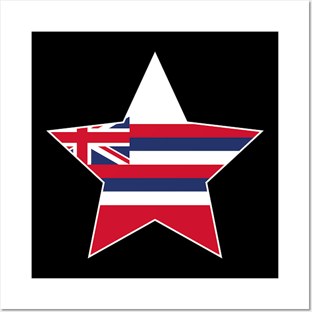 Hawaii State Flag Star Wall Art by Realittle